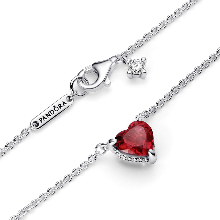 Red Heart Silver Collier