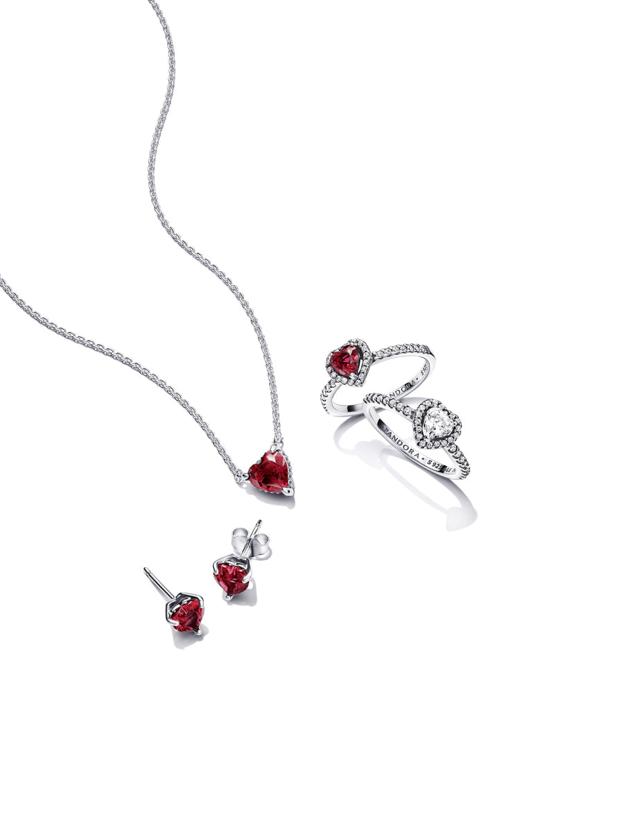 Red Heart Silver Collier